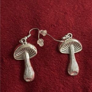 Silver Mushroom Earrings